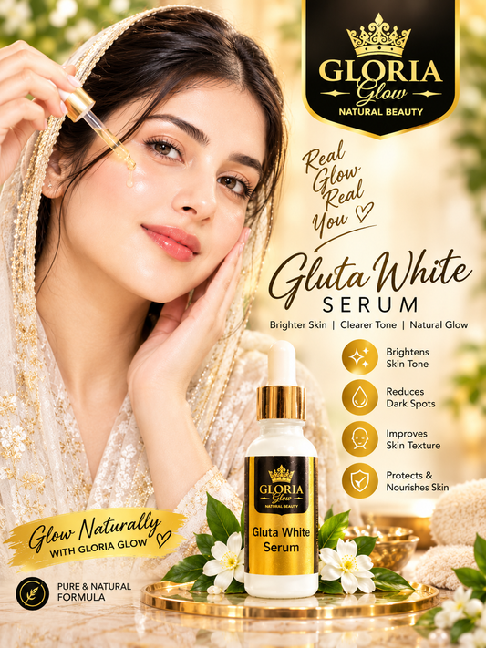 Gloria Glow Gluta White Serum – Brightening & Hydrating Face Serum, 15ml
