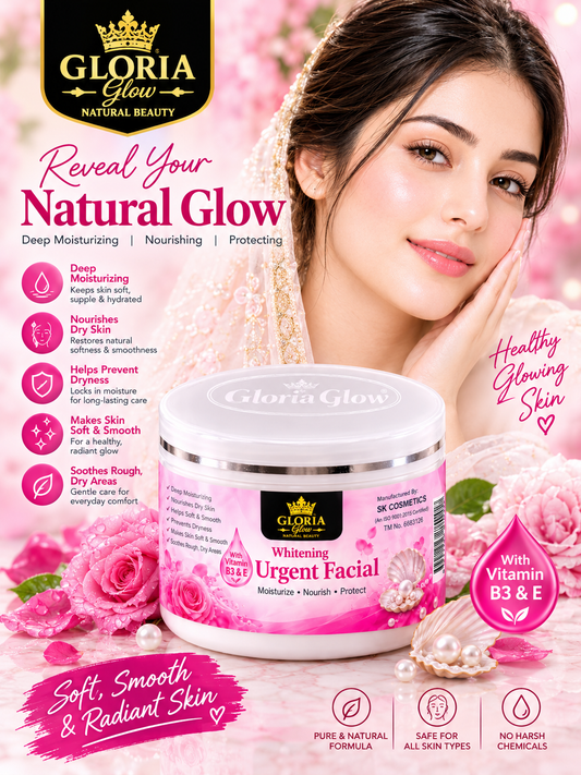 Gloria Glow Whitening Urgent Facial – Deep Moisturizing & Nourishing Facial Care