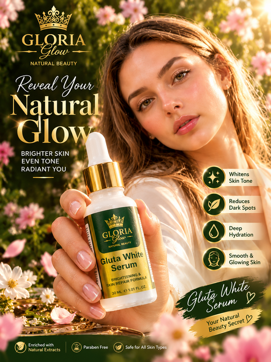 Gloria Glow Gluta White Serum – Brightening & Hydrating Face Serum, 15ml
